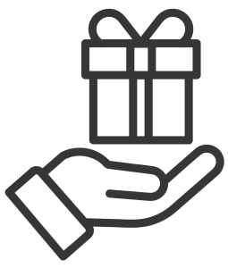 gift in hand icon